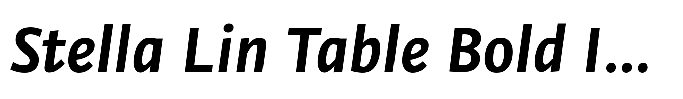 Stella Lin Table Bold Italic